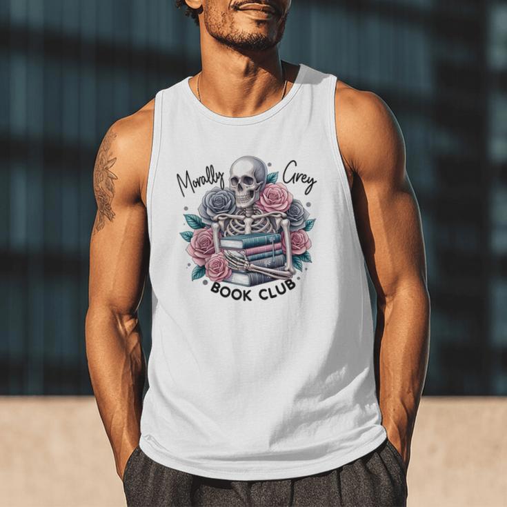 Morally Grey Skeleton Reading Smut Smutty Spicy Books Lover Men Tank Top Morally Grey Skeleton Reading Smut Smutty Spicy Books Lover Men Tank Top