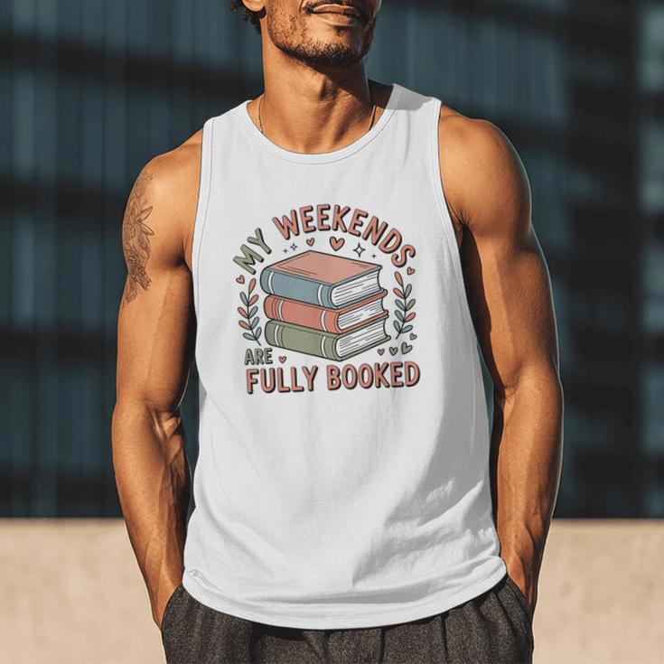 My Weekends Are Fully Booked Reading Book Lover Men Tank Top