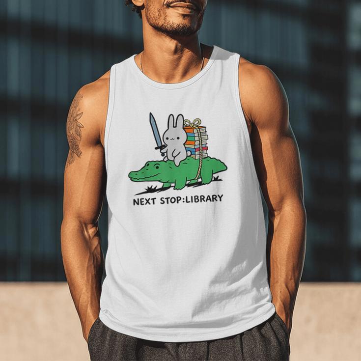 Next Stop Library Reading Book Men Tank Top