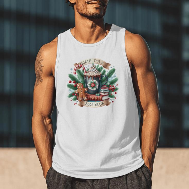 North Pole Book Club Books Reading Mug Gingerbread Men Tank Top