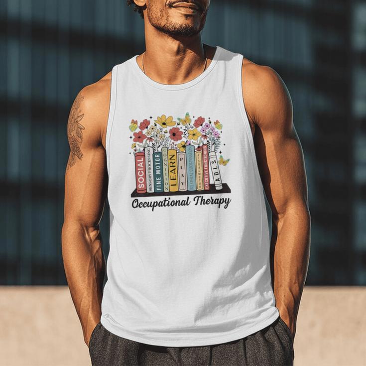 Occupational Therapy Wildflower Book OT Therapist Assistant Men Tank Top Occupational Therapy Wildflower Book OT Therapist Assistant Men Tank Top