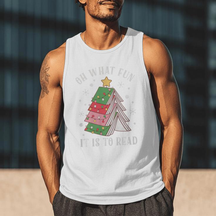 Oh What Fun It Is To Read Book Christmas Tree Premium Tri-Blend Men Tank Top Oh What Fun It Is To Read Book Christmas Tree Premium Tri-Blend Men Tank Top