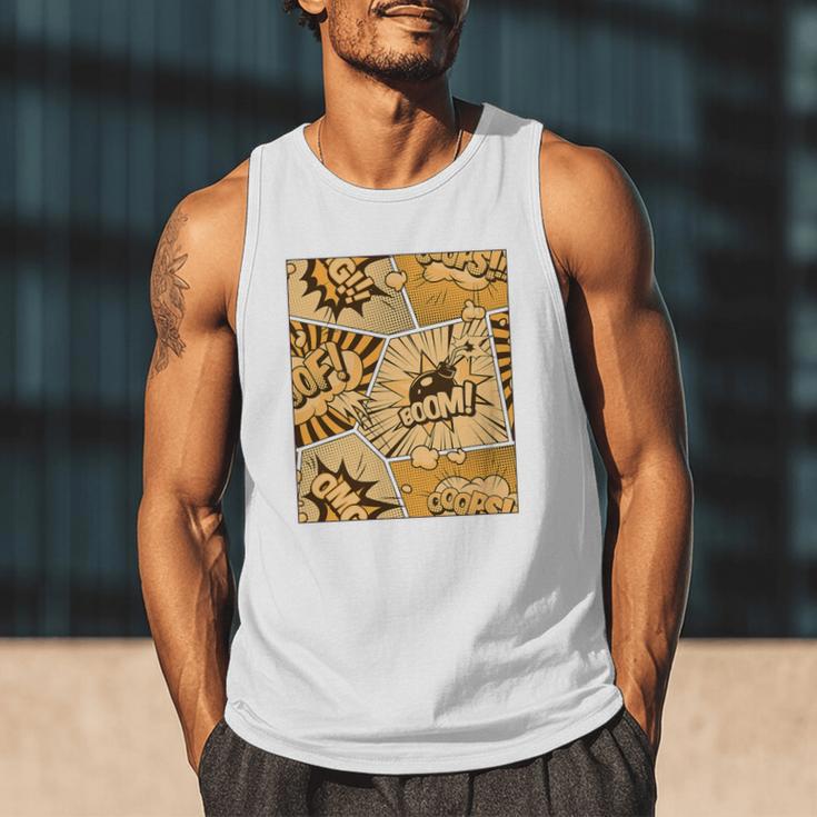 Orange Comic Book Orange Color Graphic Premium Tri-Blend Men Tank Top
