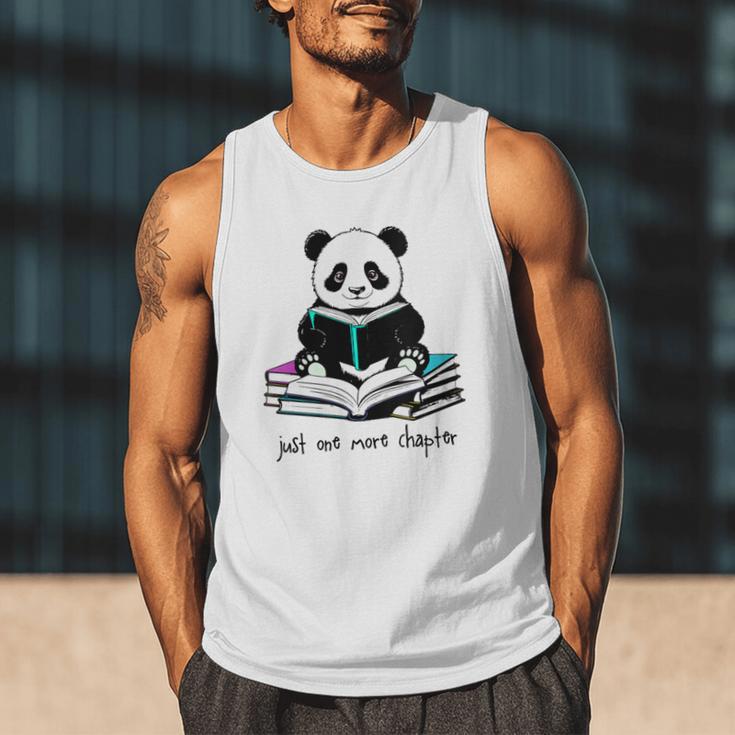 Panda Reading Chapter Books Men Tank Top Panda Reading Chapter Books Men Tank Top