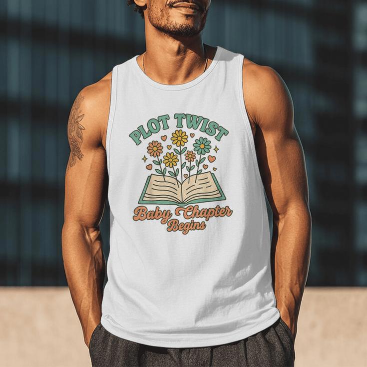 Pregnancy Announcement Book Lover Reveal Pregnant Men Tank Top