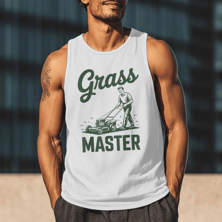 Push Lawn Mower Legend Grass Master Dad Mowing Men Tank Top