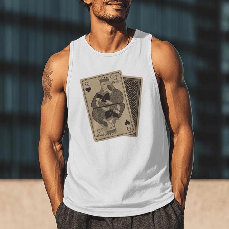 Queen Of Books Playing Card Aesthetic For Book Lovers Premium Tri-Blend Men Tank Top