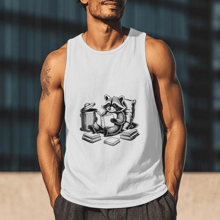 Raccoon Reading A Book Vintage Trash Reader Men Tank Top