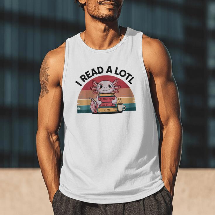 I Read Alotl Axolotl Retro Reading Books Lover Vintage Men Tank Top