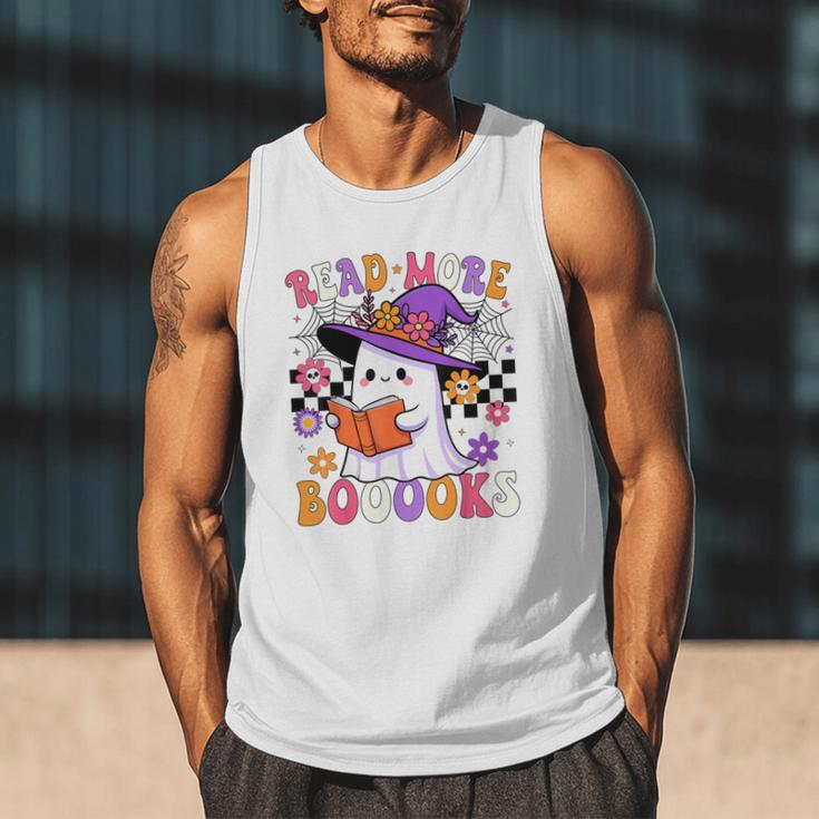 Read More Books Ghost Reading Book Teacher Halloween Men Tank Top Read More Books Ghost Reading Book Teacher Halloween Men Tank Top