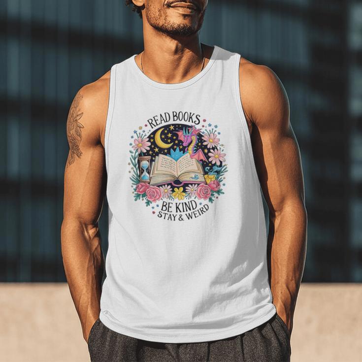 Read Books Be Kind Stay Weird Dragon Men Tank Top