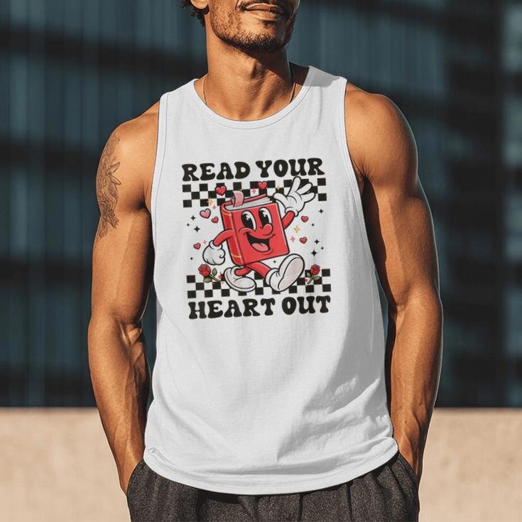 Read Your Heart Out Teacher Valentines Book Lover Men Tank Top Read Your Heart Out Teacher Valentines Book Lover Men Tank Top