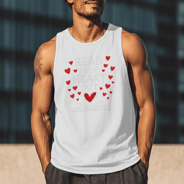 Read Your Heart Out Valentine Book Lover Reading Teacher Men Tank Top