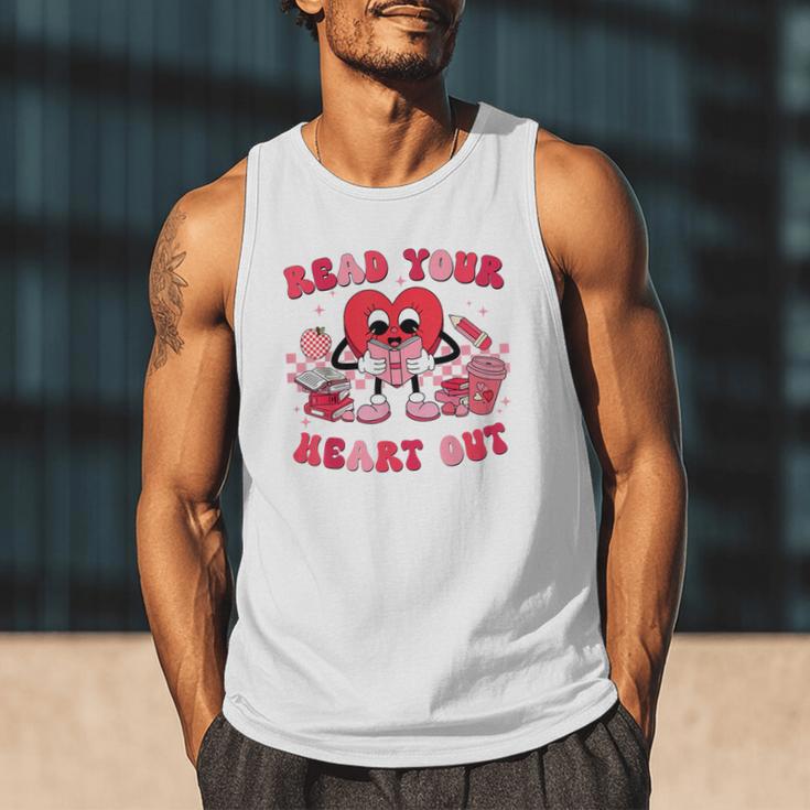 Read Your Heart Out Valentines Day Teachers Book Lovers Men Tank Top