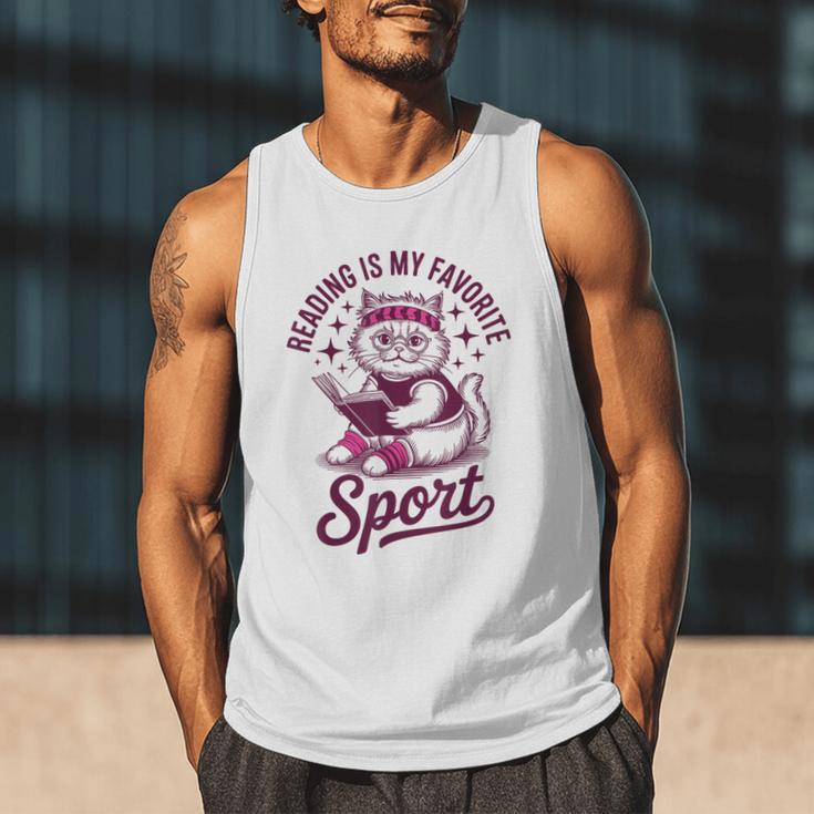 Reading Is My Favorite Sport Cat And Book Lover Women Men Tank Top Reading Is My Favorite Sport Cat And Book Lover Women Men Tank Top