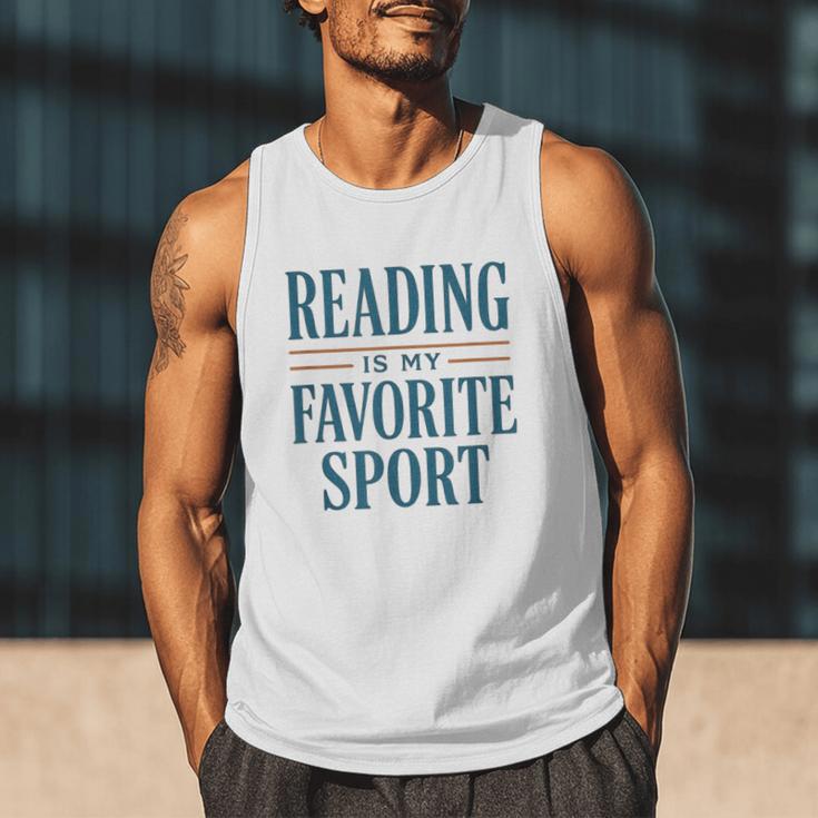 Reading Is My Favorite Sport Literary Book Lover Typography Men Tank Top Reading Is My Favorite Sport Literary Book Lover Typography Men Tank Top