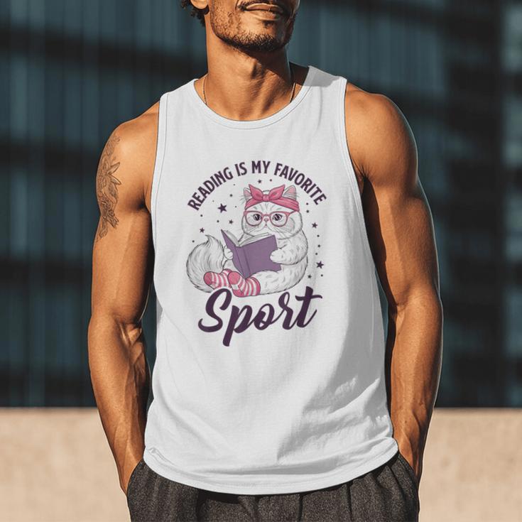 Reading Is My Favorite Sport Saying Cat And Book Lover Men Tank Top Reading Is My Favorite Sport Saying Cat And Book Lover Men Tank Top