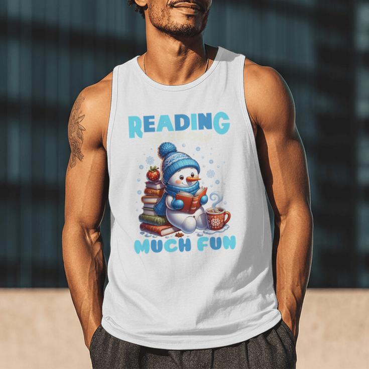 Reading Is Snow Much Fun Christmas Xmas Book Reading Men Tank Top