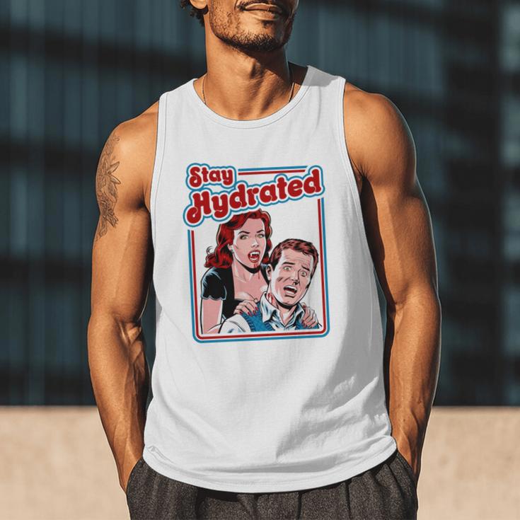 Retro Vampire Book Cover Style Stay Hydrated Halloween Men Tank Top