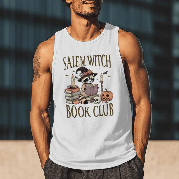 Salem Witch Book Club Raccoon Reading Men Tank Top Salem Witch Book Club Raccoon Reading Men Tank Top