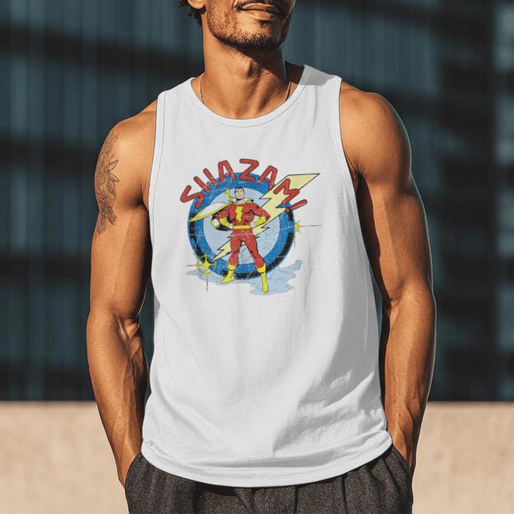 Shazam Comic Book Art Heroic Portrait Vintage Men Tank Top