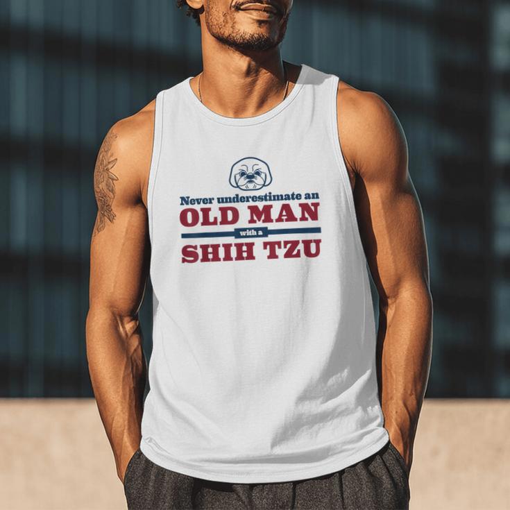 Shih Tzu Dad Shirt Never Underestimate An Old Man Gift Tee Men Tank Top