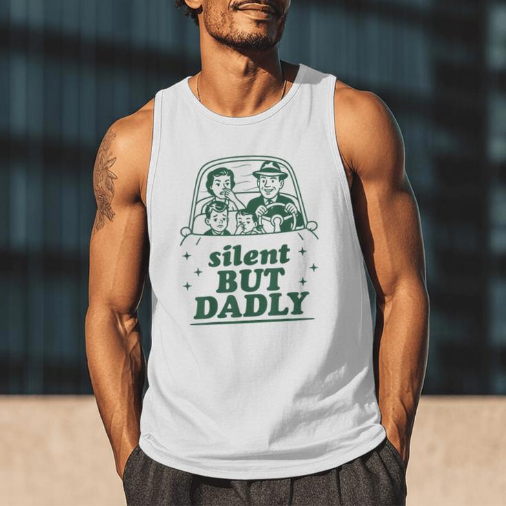 Silent But Dadly Father's Day Fart Dad Farting Vintage Men Tank Top