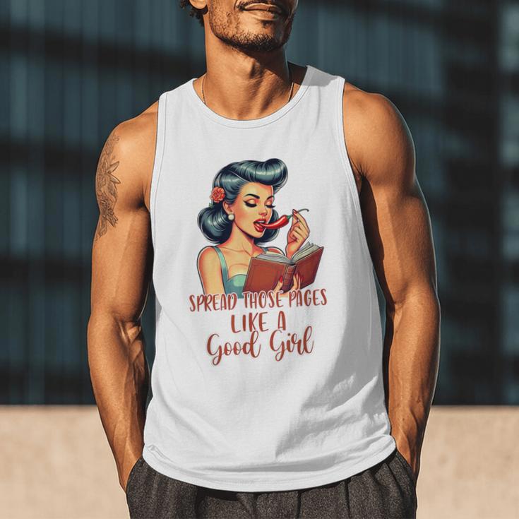 Smutty Spicy Book Reader Spread Those Pages Like A Good Girl Men Tank Top