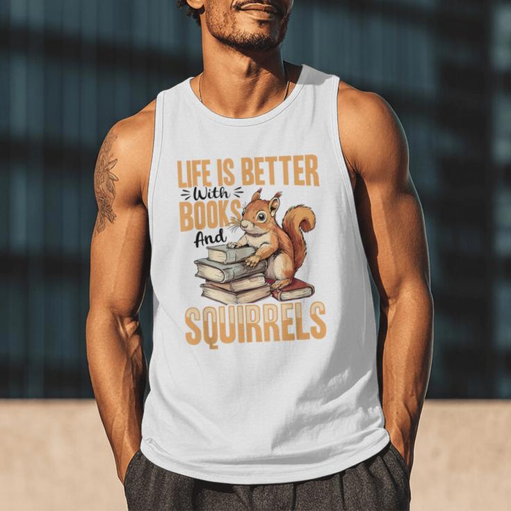 Squirrel Animal Life Is Better With Books And a Men Tank Top Squirrel Animal Life Is Better With Books And a Men Tank Top