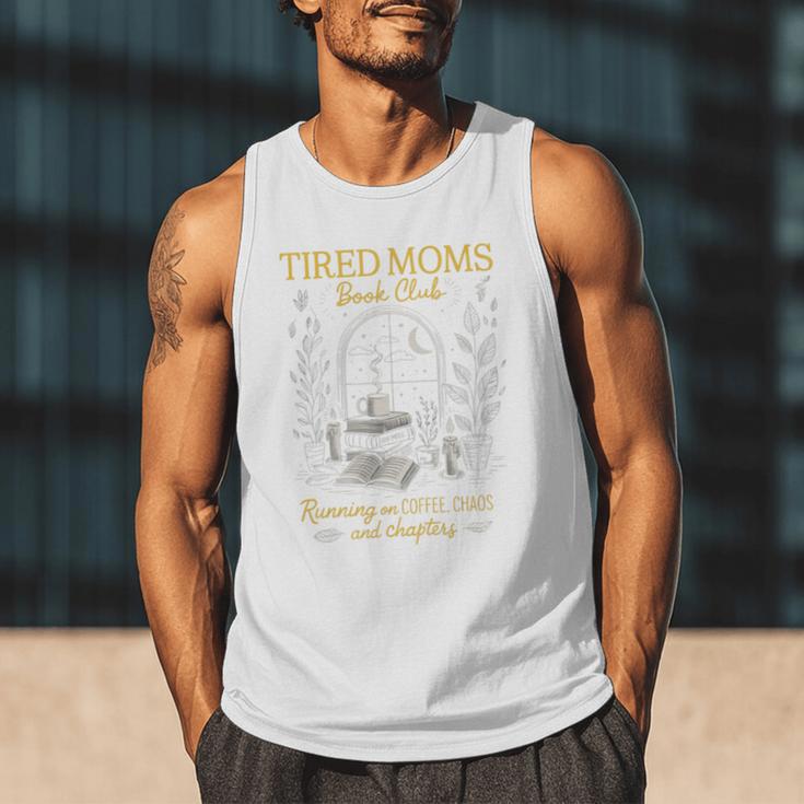 Tired Moms Book Club Coffee Chaos Readers Cozy Men Tank Top Tired Moms Book Club Coffee Chaos Readers Cozy Men Tank Top