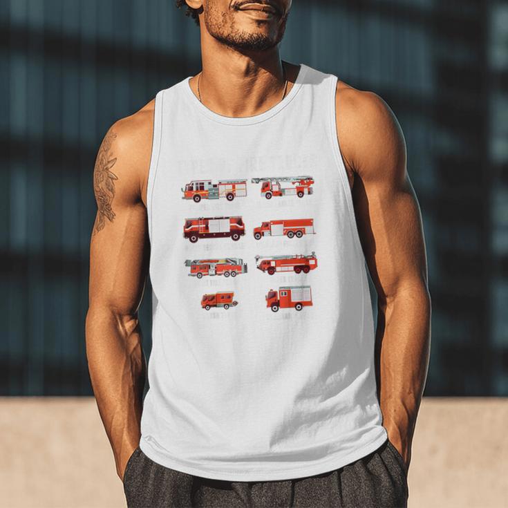 Toddler Boy Types Of FireTruck Firefighter Baby Dad Fireman Men Tank Top Toddler Boy Types Of FireTruck Firefighter Baby Dad Fireman Men Tank Top