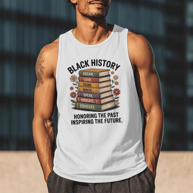 History Month Teacher Reading Book Lover Floral Stack Premium Tri-Blend Men Tank Top