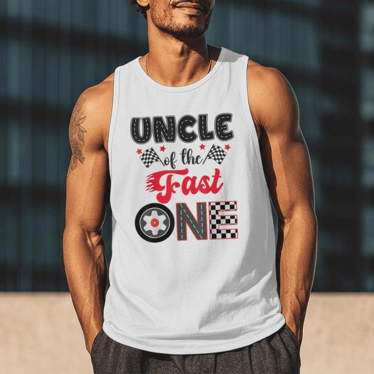 Uncle Of The Fast One Car Racing Dad 1St Birthday Boy Men Tank Top