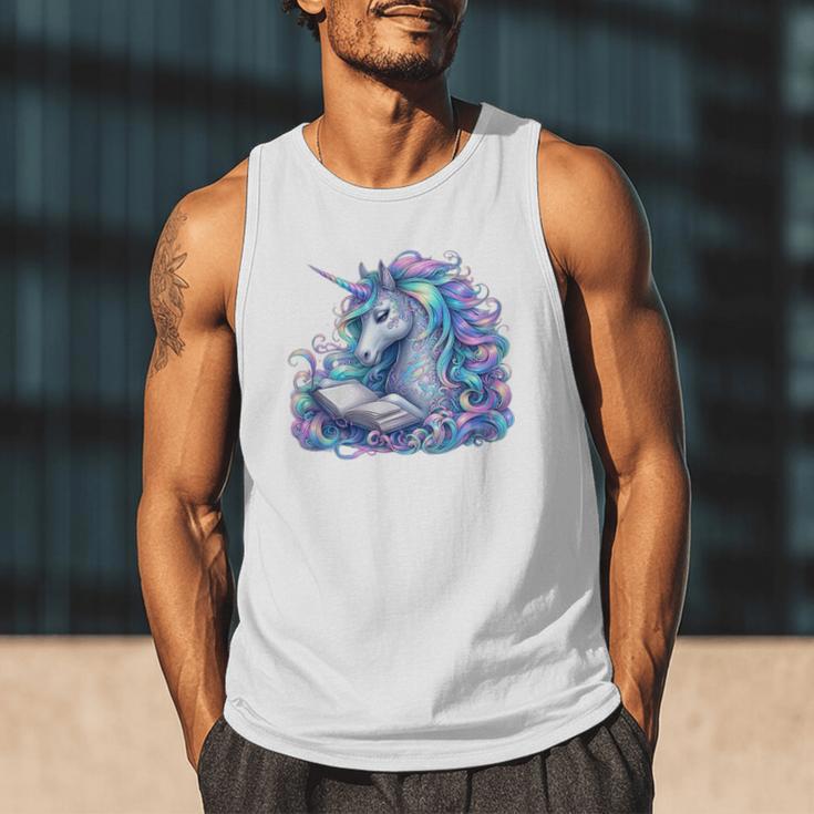 Unicorn Reading For Book Lovers Readers Men Tank Top