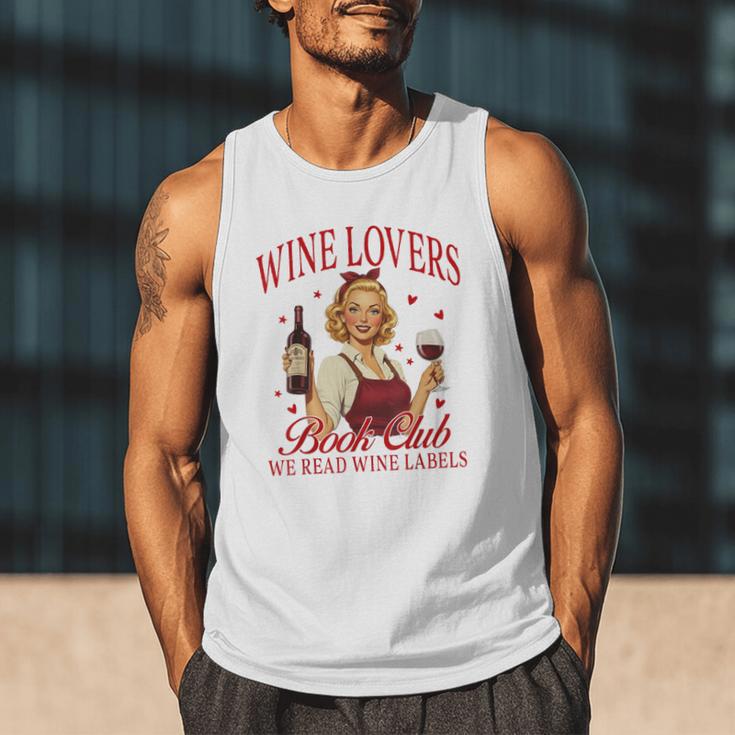 Valentine’s Day Wine Lovers Book Club We Read Wine Labels Men Tank Top