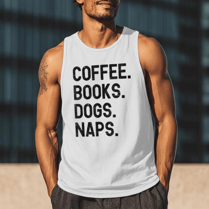 Vintage Coffee Books Dogs Naps Retro Men Tank Top