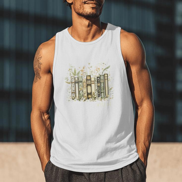 Vintage Floral Bookshelf I Have No Shelf Control Book Lovers Men Tank Top
