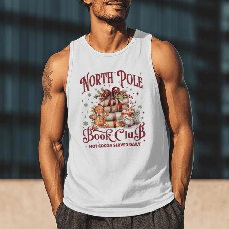 Vintage Retro North Pole Book Club Hot Cocoa Men Tank Top