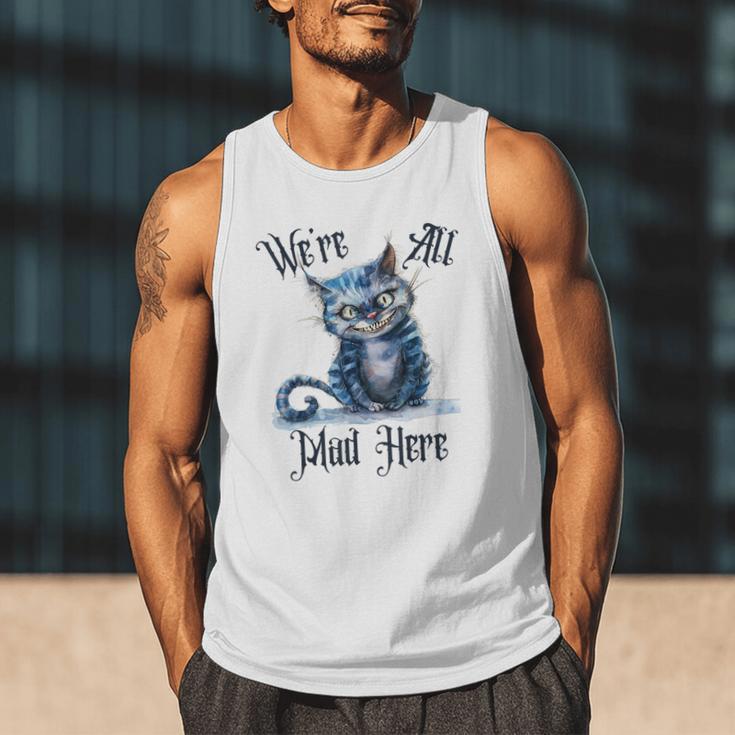 We'Re All Mad Here Cheshire Cat Alice Wonderland Book Kids Men Tank Top We'Re All Mad Here Cheshire Cat Alice Wonderland Book Kids Men Tank Top