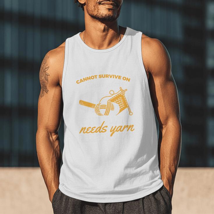 Woman Survives On Books Yarn Knitting Crochet Premium Tri-Blend Men Tank Top Woman Survives On Books Yarn Knitting Crochet Premium Tri-Blend Men Tank Top