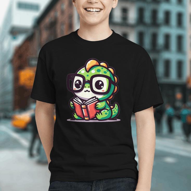 Adorable Book Lover Iguana With Reading Glasses Cute Graphic Youth