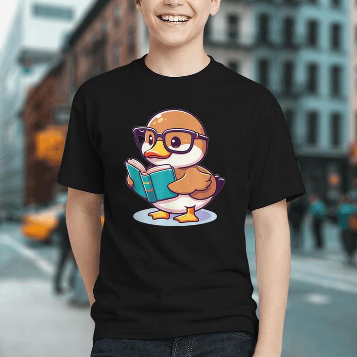 Adorable Book Lover Mallard Duck With Reading Glasses Cute Graphic Youth Adorable Book Lover Mallard Duck With Reading Glasses Cute Graphic Youth