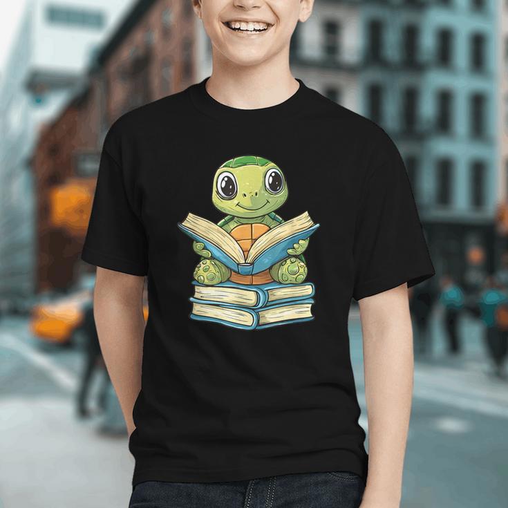 Adorable Turtle Reading Books Graphic Youth