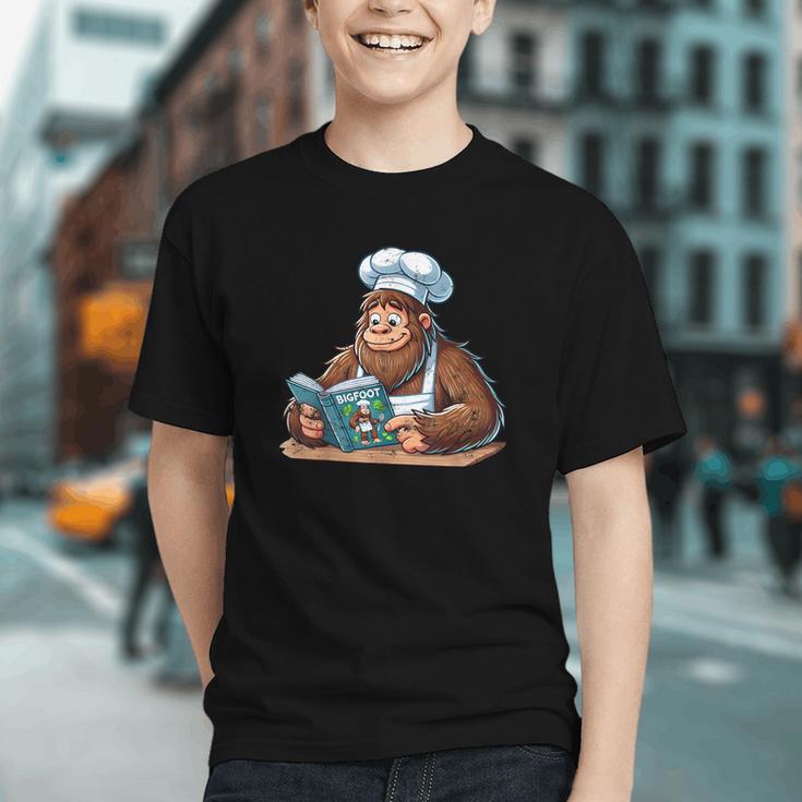 Bigfoot Reading a Cookbook Graphic Youth