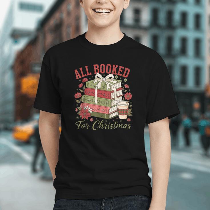 All Booked For Christmas Coquette Xmas Book Club Book Lovers Graphic Youth