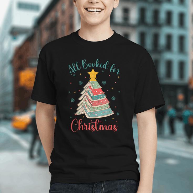 All Booked For Christmas Tree Book Bookish Christmas Graphic Youth