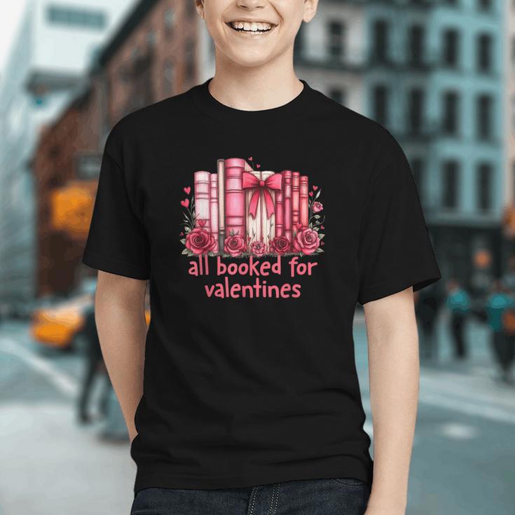 All Booked For Valentines Coquette Bow Book Lover Bookworm Graphic Youth