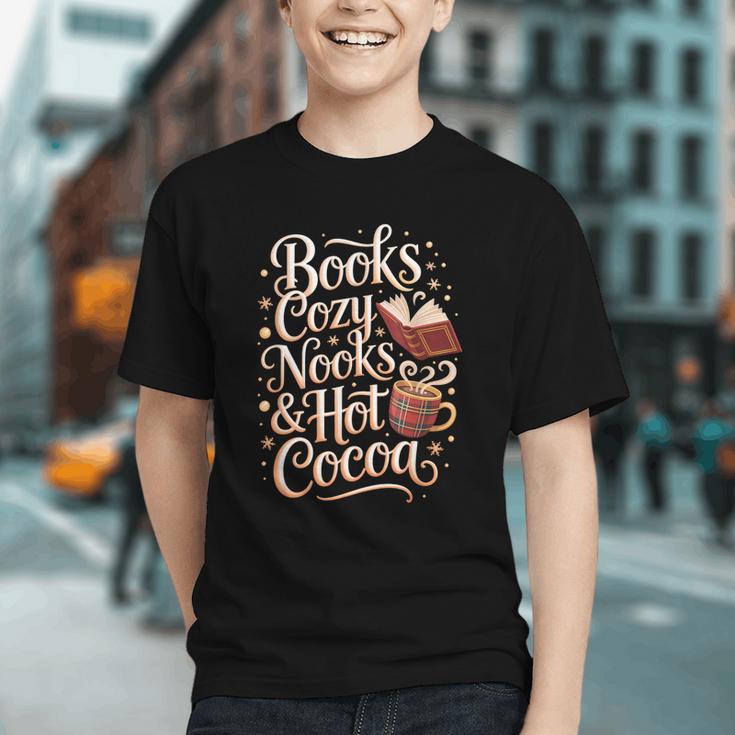 Books Cozy Nooks Hot Cocoa Winter Reading Warmth Comfort Graphic Youth