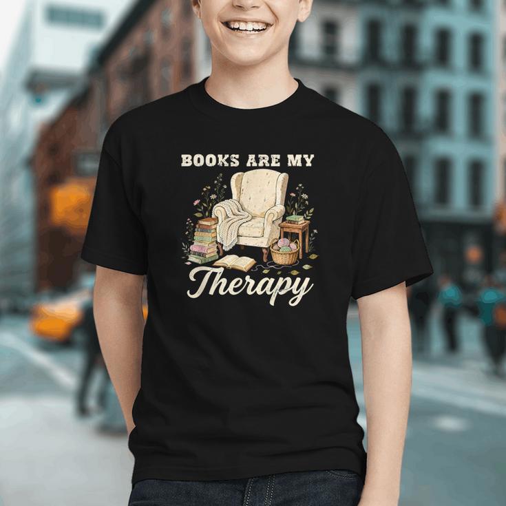 Books Are My Therapy Cozy Reading Chair Artwork Graphic Youth