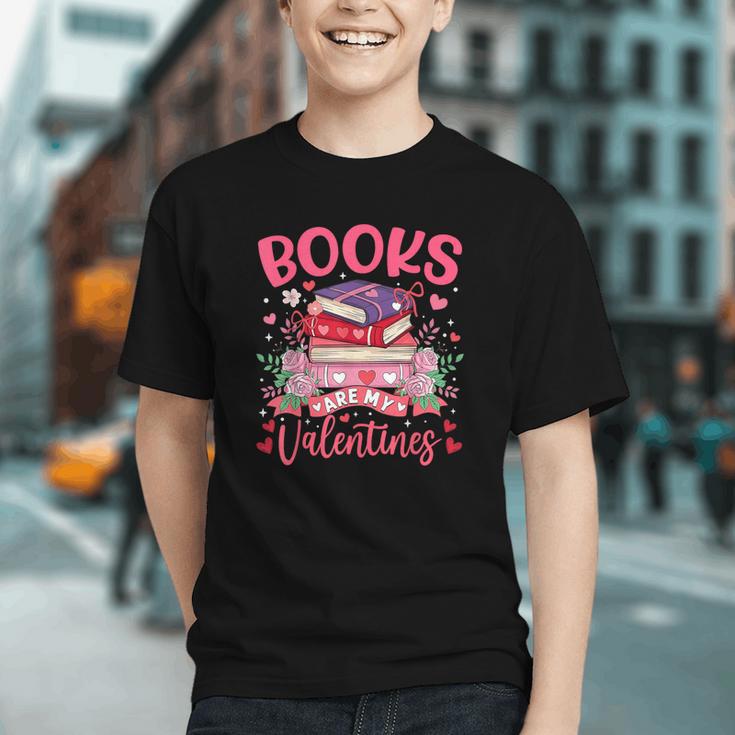 Books Are My Valentine Coquette Bow Book Flower Girl Women Graphic Youth
